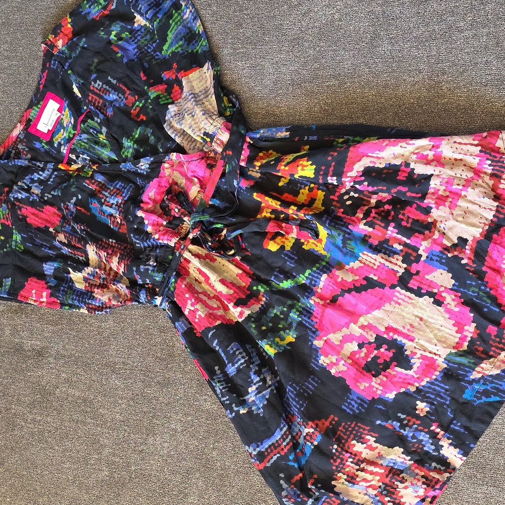 Anthropologie Astrid Floral Needlepoint Print Dress with Pockets